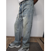Чоловічі джинси baggy світло-блакитний денім vintage wash на гумці 30