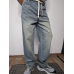 Чоловічі джинси baggy світло-блакитний денім vintage wash на гумці 30