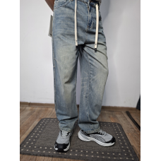 Чоловічі джинси baggy світло-блакитний денім vintage wash на гумці 30